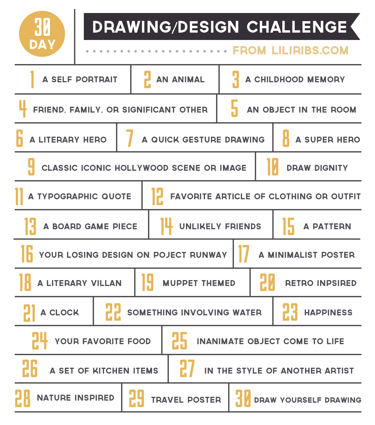 30 Day Drawing Design Challenge Lili Ribeira Illustration And Design